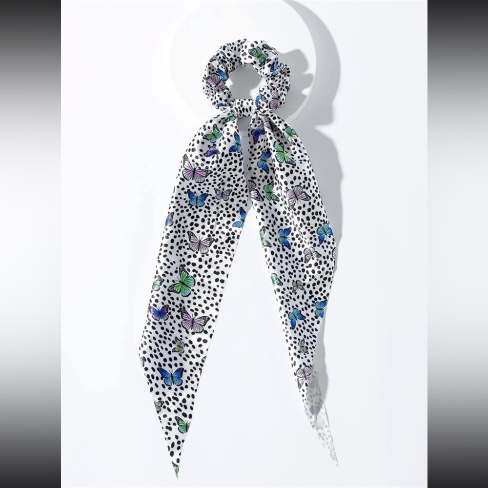 🦋 Lovely Colorful Butterfly Polkadot Scarf Scrunchy 🦋